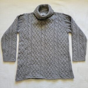 Y2K Valerie Stevens Sweater S Oversized Fisherman's Lambswool Turtleneck Sweater